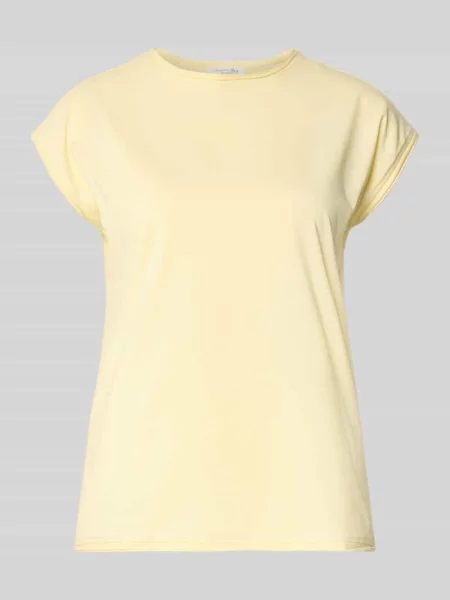 T-shirt z okrągłym dekoltem i zrolowanym brzegiem Christian Berg Woman żółta
