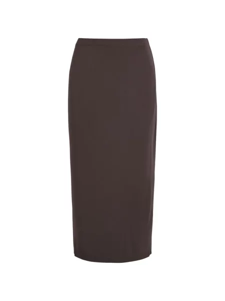 Spódnica midi Good American z dżerseju do kolan brązowa