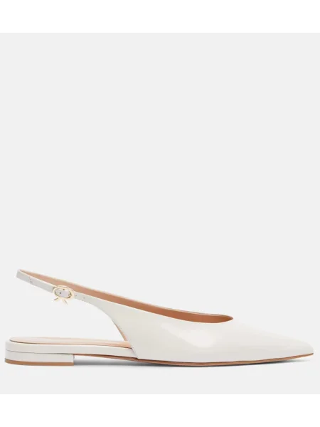 Balerini Gianvito Rossi din piele de lac slingback alb