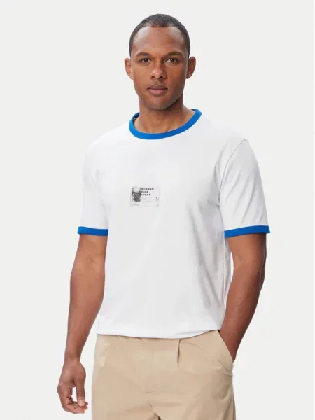HUGO Tricou Nurangler Sharp Fit alb