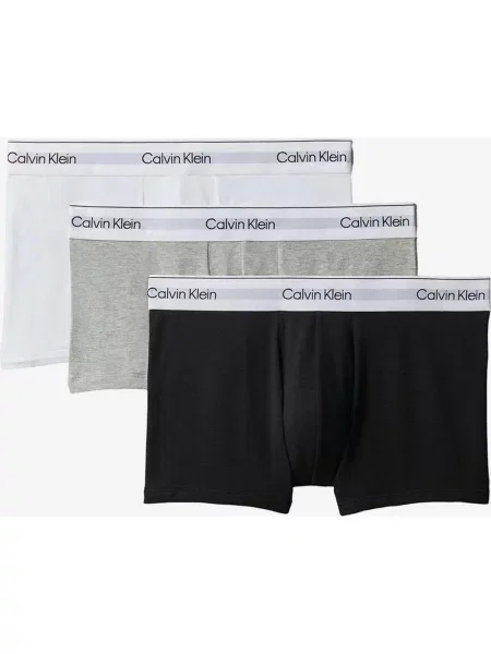 Bokserki Calvin Klein Low Icon Cotton Stretch czarne szare 3 sztuki XL białe