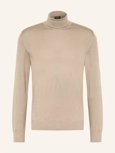 Zegna Golf Z Kaszmiru beige beżowy