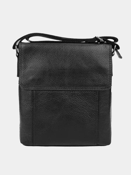 Кожаная сумка через плечо Borsa Leather черная