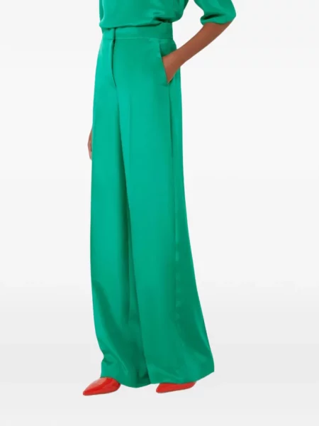 Pantaloni Max Mara cu picior lat verde