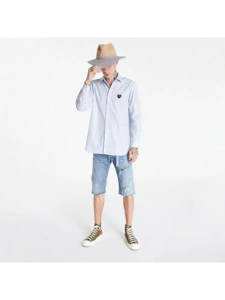 Риза Comme Des Garçons Play на райета бяло