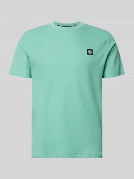 T-shirt z naszywką z logo i okrągłym dekoltem Lerros