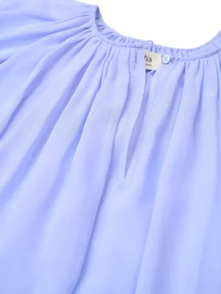 Bluză Psophia de mătase cu volane violet