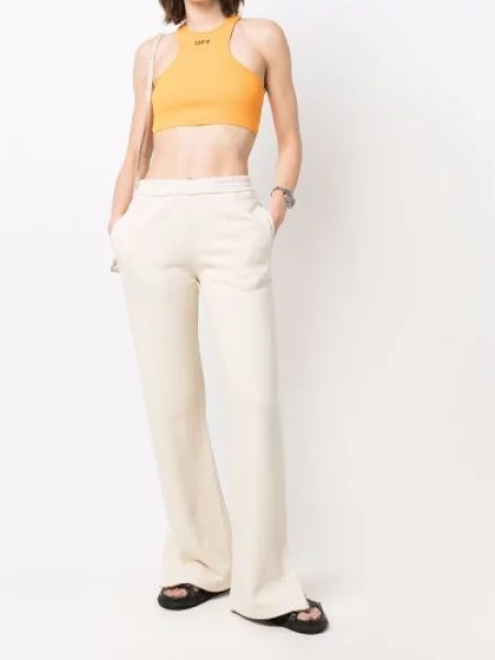 Platėjantys bėgimas kelnės Off-white balta