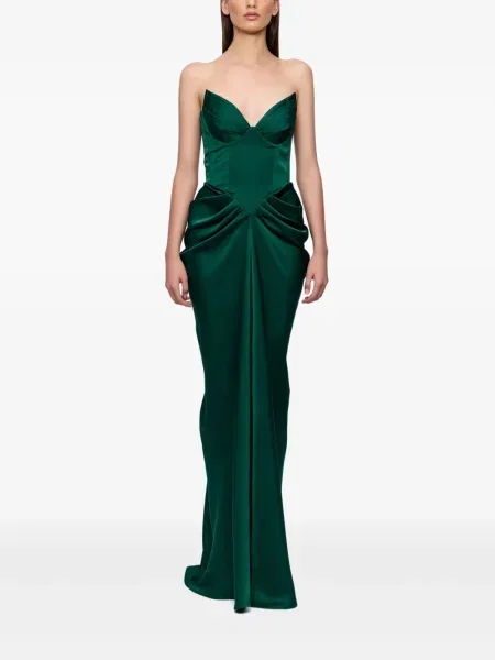 Rochie maxi Ana Radu drapată de costum verde