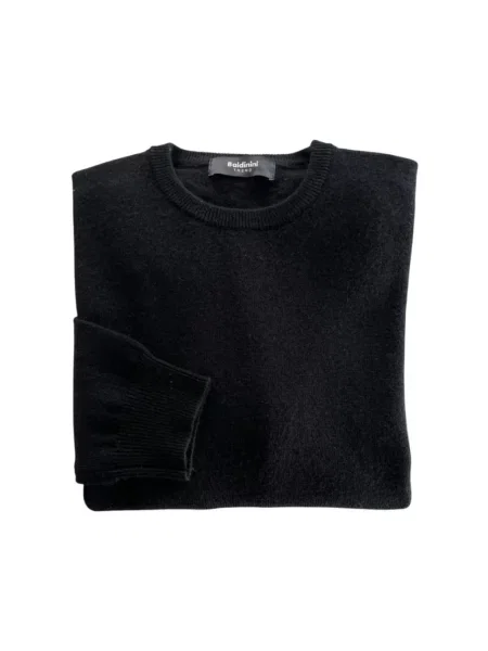 Sweter Baldinini z kaszmiru z okrągłym dekoltem czarny