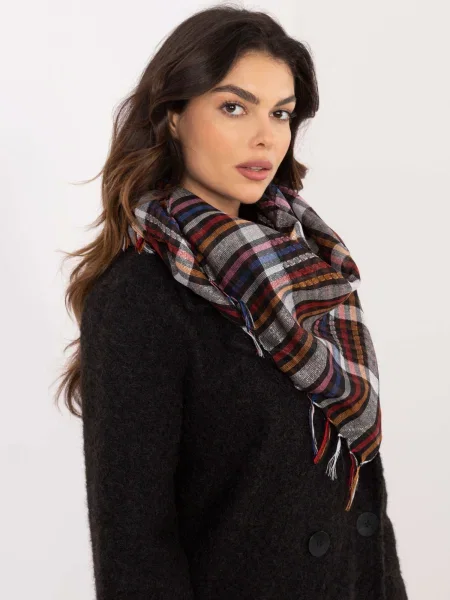 Fular Fashionhunters cu franjuri negru