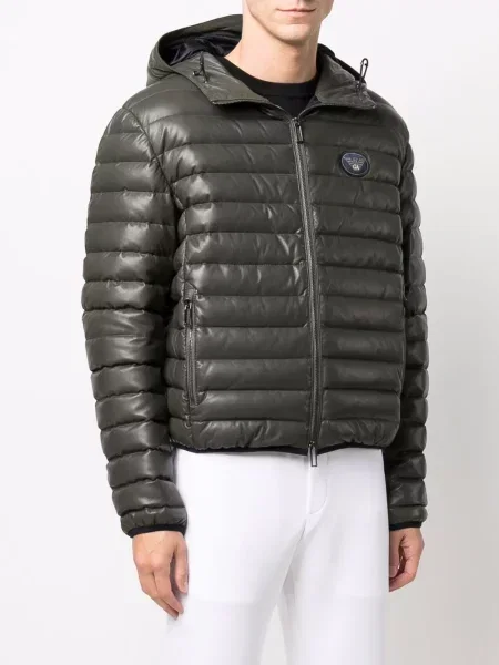 Péřová bunda Emporio Armani s kapucí