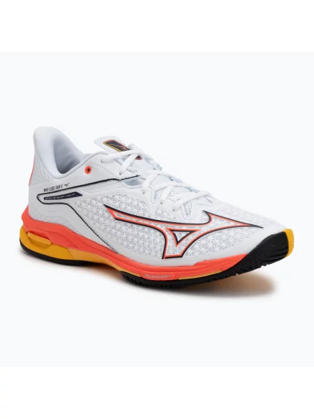 Тенісні кросівки Mizuno Wave Exceed Tour 6 AC white/fiery coral білі
