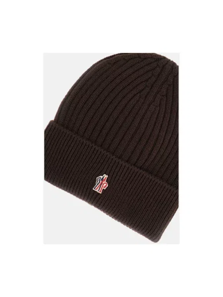 Czapka Moncler wełniana brązowa