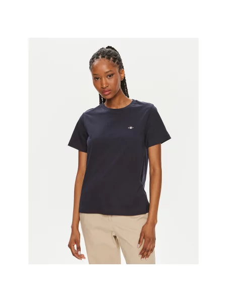 Gant T-Shirt Shield Σκούρο Regular Fit μπλε