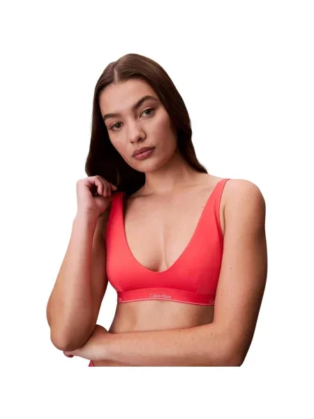 Bralette Calvin Klein Jeans s halter ovratnikom narančasta