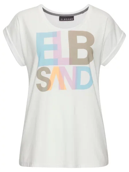 Elbsand Tricou albastru deschis / mov lavandă alb