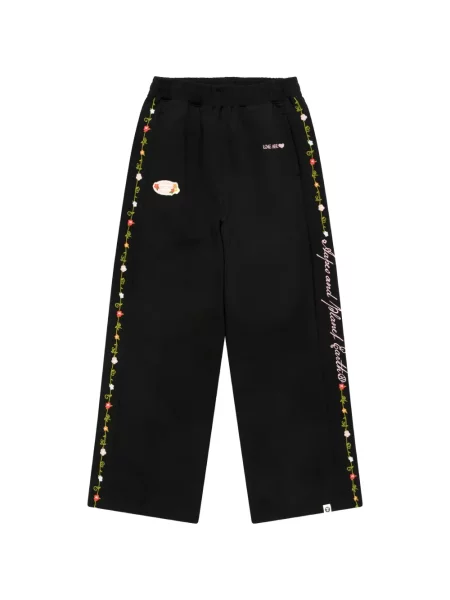 Pantaloni Aape By A Bathing Ape cu model floral alergare negru