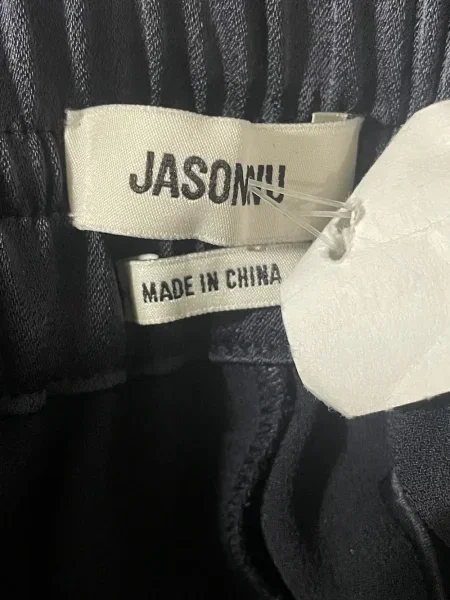Pantaloni Jason Wu de mătase cu cordon gri