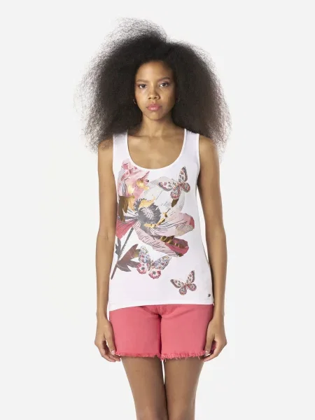 KOROSHI Top arămiu / gri / roz alb