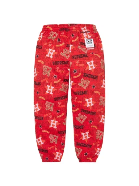 Pantaloni Supreme cu imagine alergare roșu
