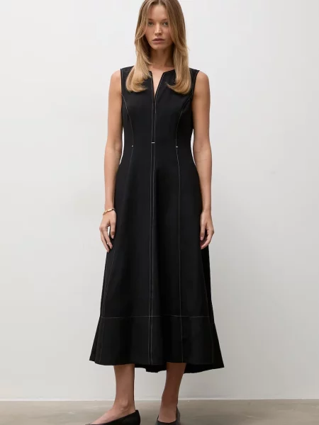 Answear.LAB rochie cu vâscoză negru