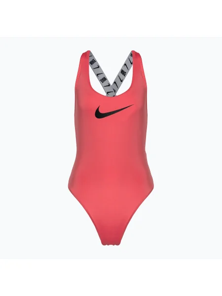 Olcsóbban. Női egyrészes fürdőruha Nike Logo Tape tengeri korall. Méret: S
