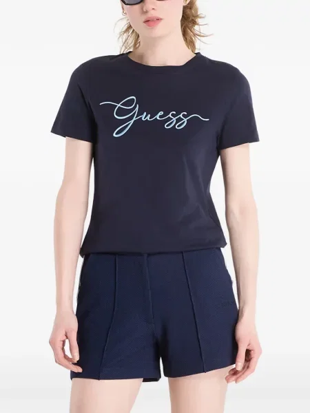 Tricou Guess cu broderie albastru