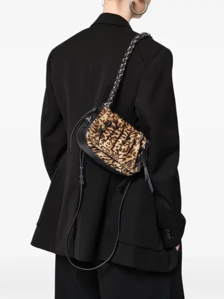 Geantă Isabel Marant cu imagine cu model leopard maro