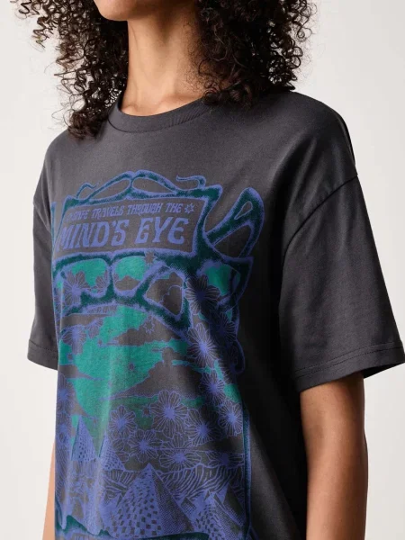 Vans тениска дамска от Minds Eye Oversized сиво
