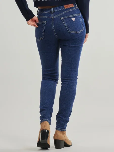 Blugi skinny Guess cu talie înaltă albastru