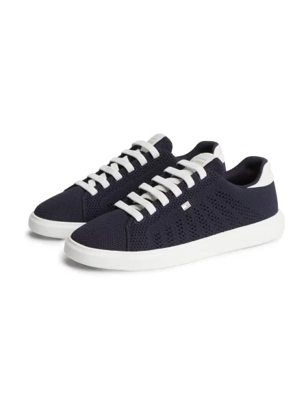 Sneakerși Tommy Hilfiger tricotate negru
