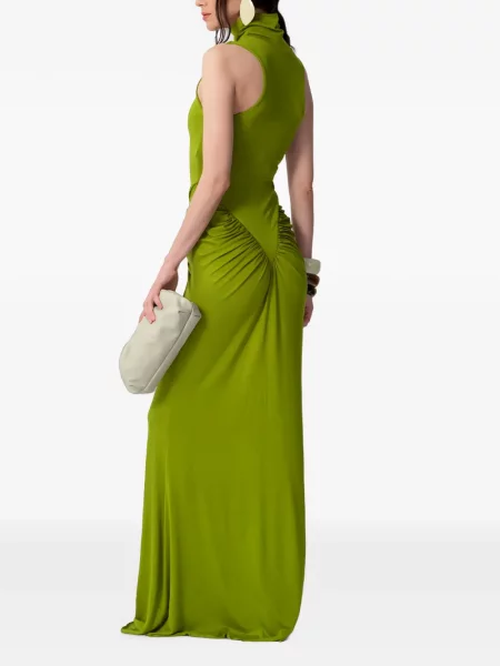 Rochie maxi Concepto fără mâneci cu volane verde