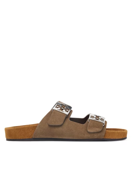 Klapki Tory Burch brązowe