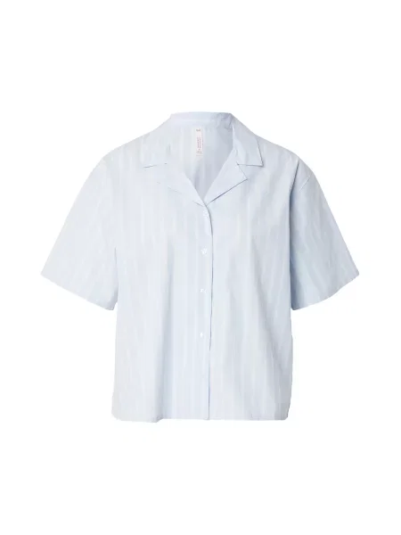 Hunkemöller Bluză de noapte albastru pastel alb