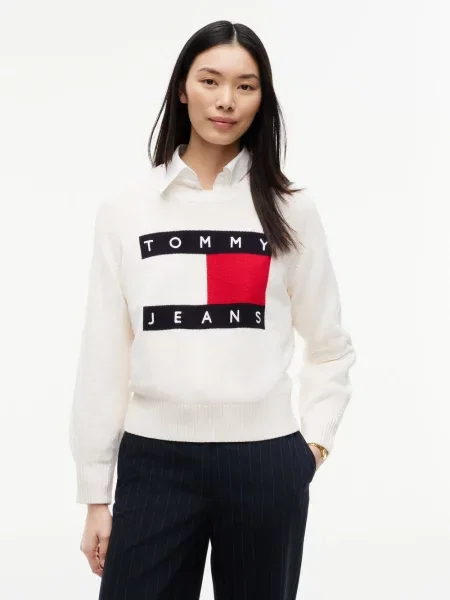Tommy Jeans sweter z wełną biały