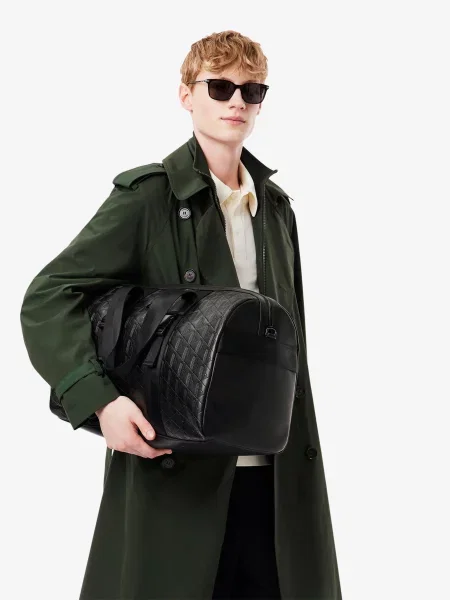 Кожаная сумка Lacoste черная