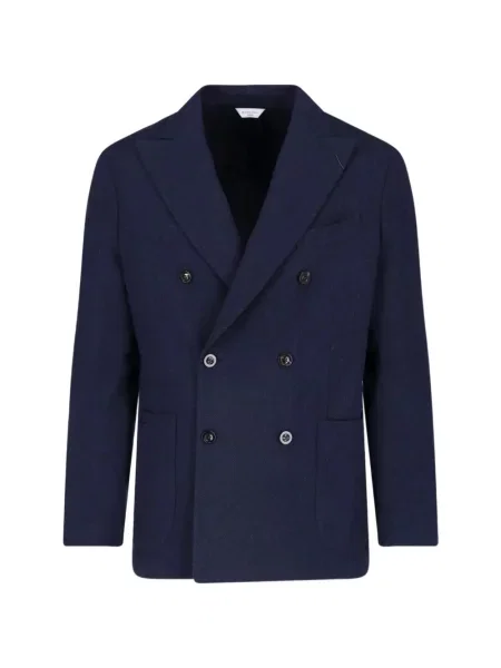 Geacă Boglioli de lână cu două rânduri de nasturi albastru