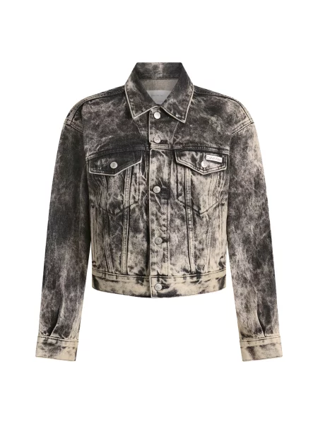 Calvin Klein Jeans Geacă de primăvară-toamnă fildeş negru