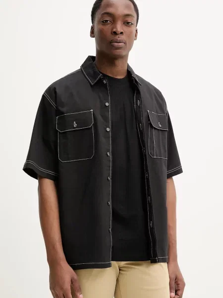 Риза Dickies мъжка със стандартна кройка с класическа яка черно