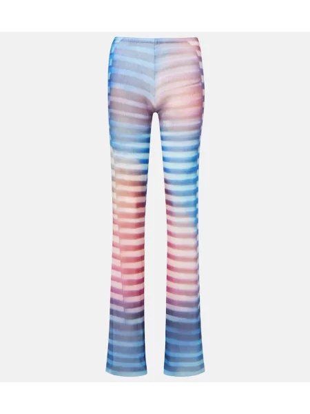 Pantaloni Jean Paul Gaultier cu dungi cu imagine plasă albastru