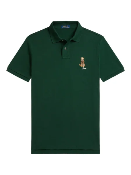 Kratak samt polo majica Polo Ralph Lauren s vezom crna