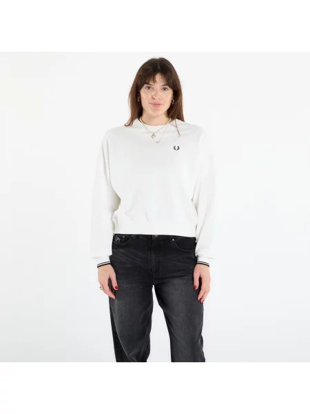 Φούτερ FRED PERRY Tipped Sweatshirt Snow White 38 λευκό