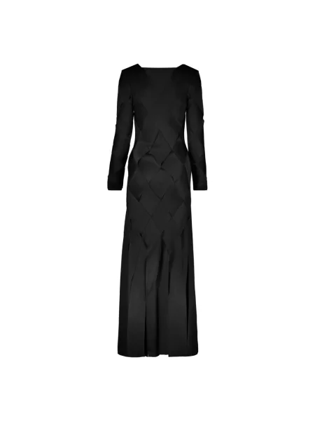 Sukienka maxi Burberry z nadrukiem z dekoltem w serek czarna