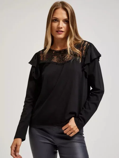Bluză Marisse din dantelă negru