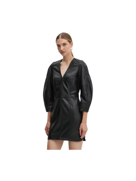 Sukienka mini Zadig & Voltaire skórzana czarna
