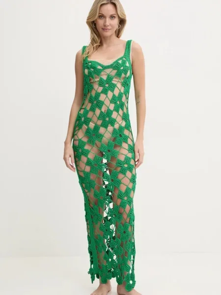 Hodvábne plážové šaty PARAMIDONNA zelená