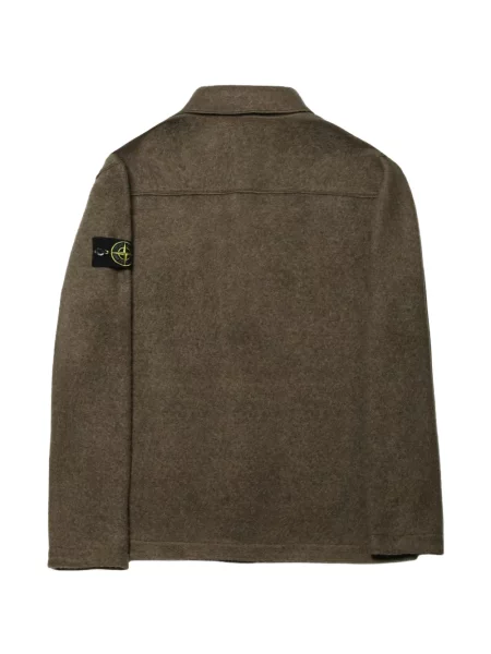 Cămașă Stone Island de lână cu strasuri verde