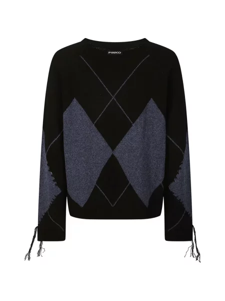 Pulover Pinko cu model argyle negru