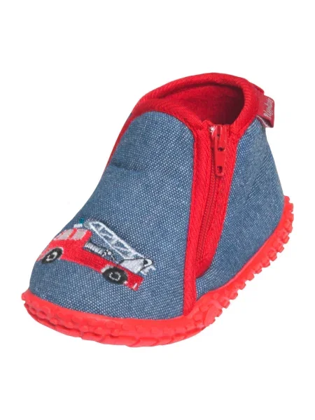 PLAYSHOES Pantofle Feuerwehr modrá červená